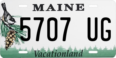 ME license plate 5707UG