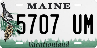 ME license plate 5707UM