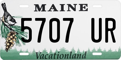 ME license plate 5707UR