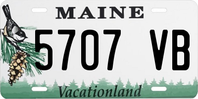 ME license plate 5707VB