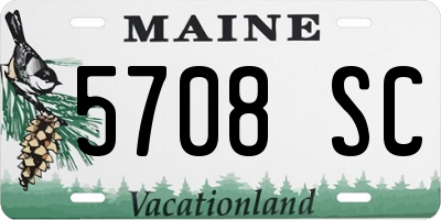 ME license plate 5708SC