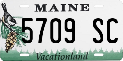 ME license plate 5709SC