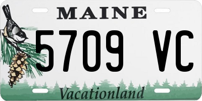 ME license plate 5709VC