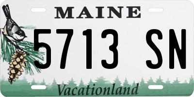 ME license plate 5713SN