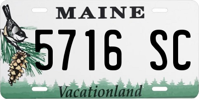 ME license plate 5716SC