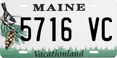 ME license plate 5716VC