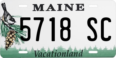 ME license plate 5718SC