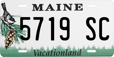 ME license plate 5719SC