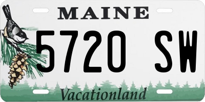 ME license plate 5720SW