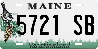 ME license plate 5721SB