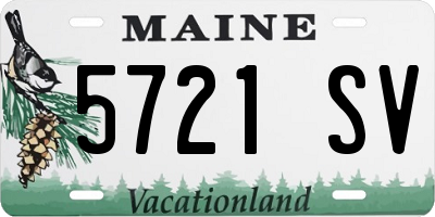 ME license plate 5721SV
