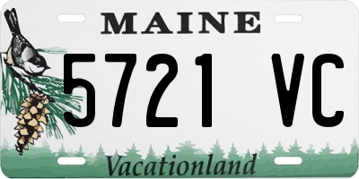 ME license plate 5721VC