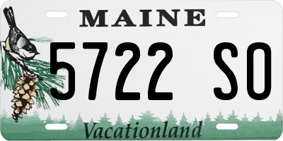ME license plate 5722SO