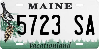 ME license plate 5723SA
