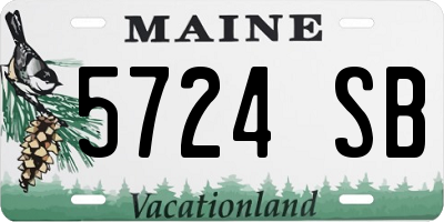 ME license plate 5724SB