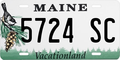 ME license plate 5724SC