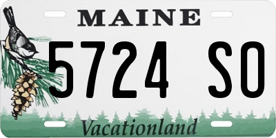 ME license plate 5724SO