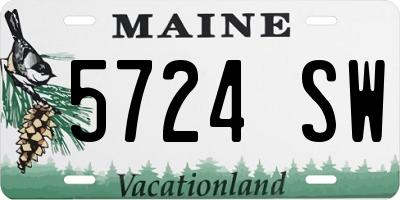 ME license plate 5724SW