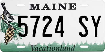 ME license plate 5724SY