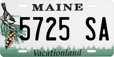 ME license plate 5725SA