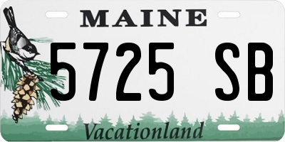 ME license plate 5725SB