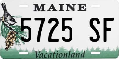 ME license plate 5725SF