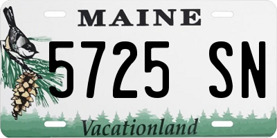 ME license plate 5725SN