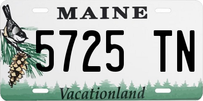 ME license plate 5725TN