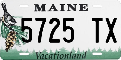 ME license plate 5725TX