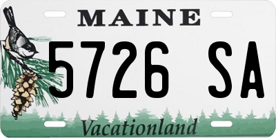 ME license plate 5726SA