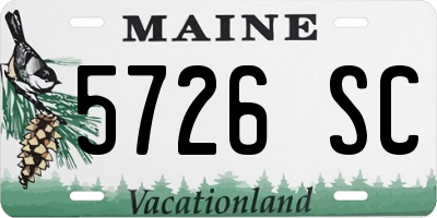 ME license plate 5726SC