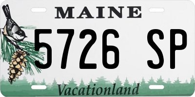 ME license plate 5726SP