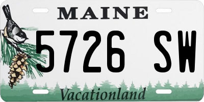 ME license plate 5726SW