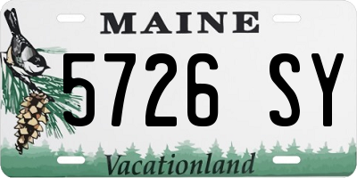 ME license plate 5726SY