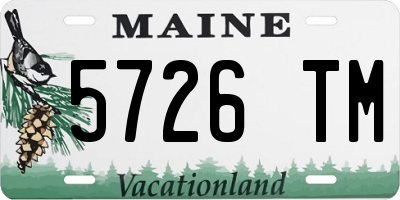 ME license plate 5726TM