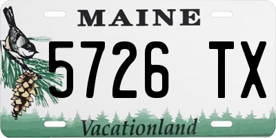 ME license plate 5726TX