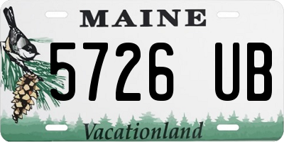 ME license plate 5726UB