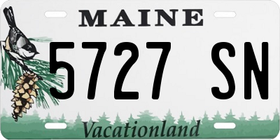 ME license plate 5727SN