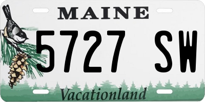 ME license plate 5727SW