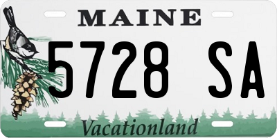 ME license plate 5728SA