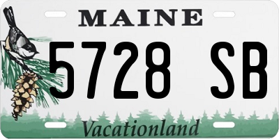 ME license plate 5728SB