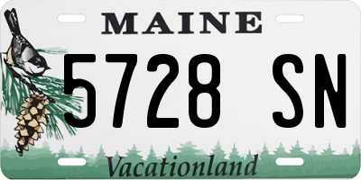 ME license plate 5728SN