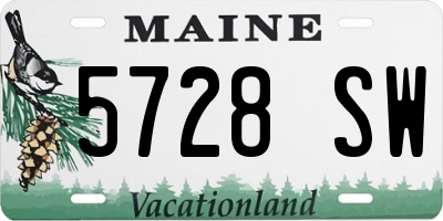 ME license plate 5728SW
