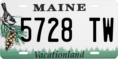 ME license plate 5728TW