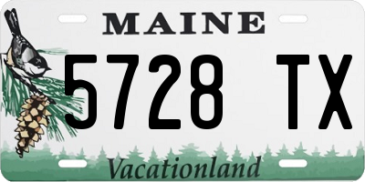 ME license plate 5728TX