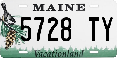 ME license plate 5728TY