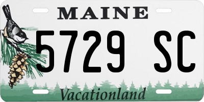 ME license plate 5729SC