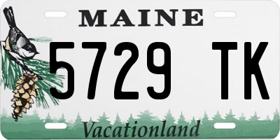 ME license plate 5729TK