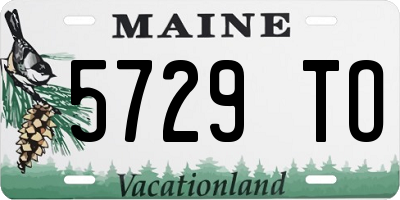 ME license plate 5729TO