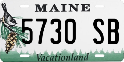 ME license plate 5730SB